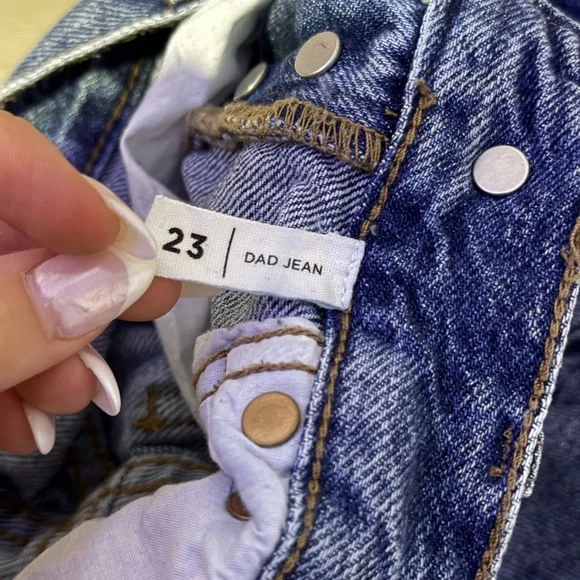 Pacsun Eco Medium Blue Distressed Dad Jeans - 23 - Picture 6 of 6